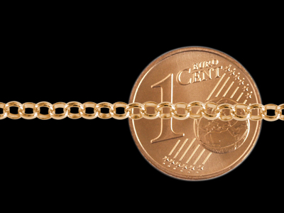 zartes Rosegold Kettchen mit Schließe - Größenvergleich